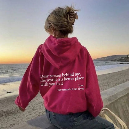 Jayne - "Dear Person Behind Me" Hoodie für Frauen
