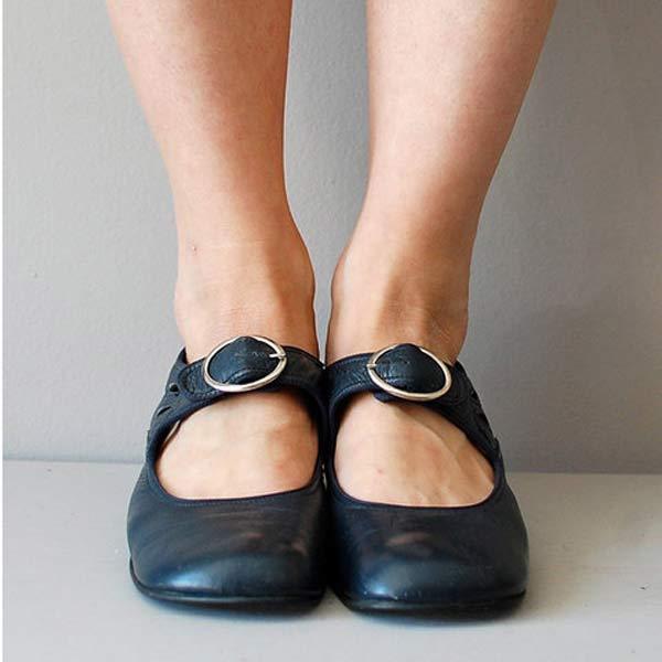 Moriva - Orthopädische Vintage-Schuhe mit runder Spitze