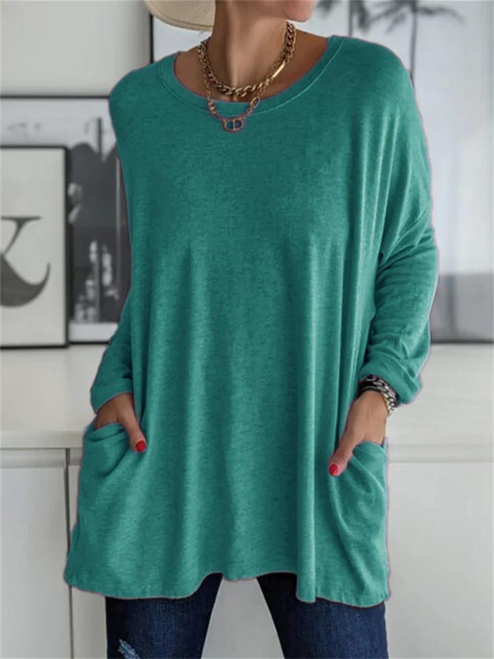 Lockere Bluse mit Tasche für den alltäglichen Auftritt