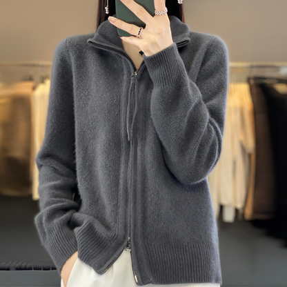 Solvaris™ | Strickjacke mit Reißverschluss Elegant und Bequem