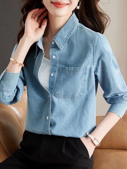 Fabianne Shirt | Lässiges Langarm-Denimhemd
