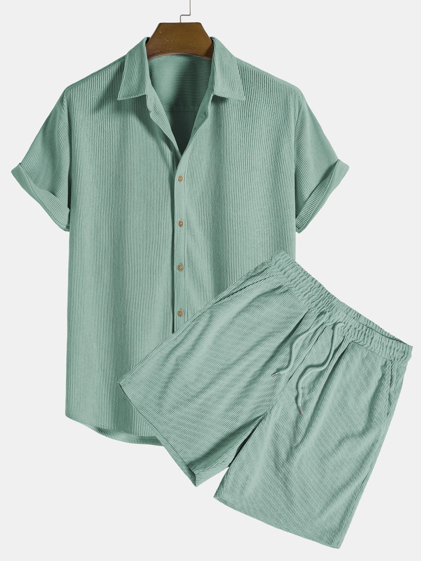 Cord | Kurzärmeliges Button-Down-Hemd & Shorts
