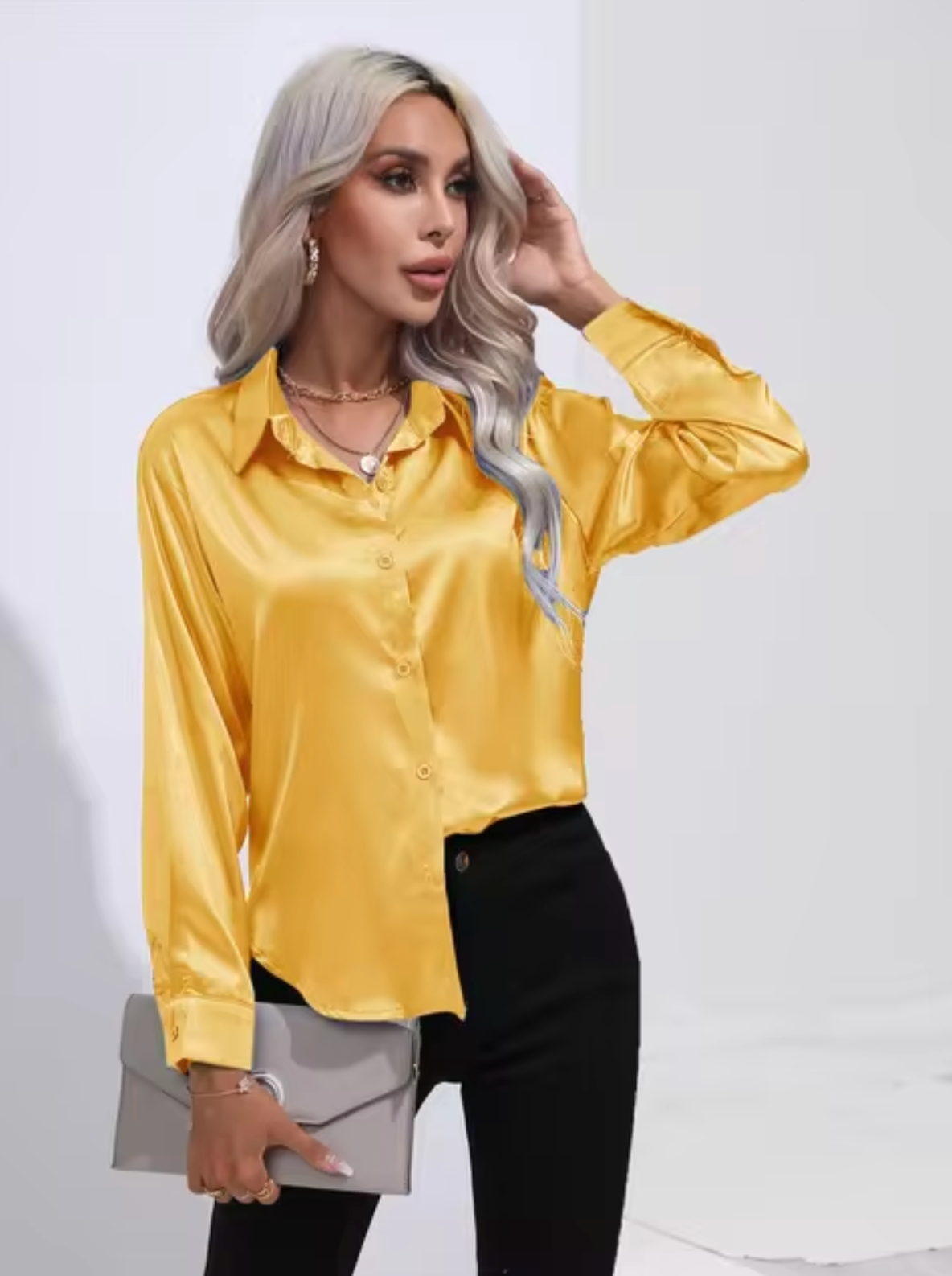 Eline | Luxus-Bluse mit langen Ärmeln