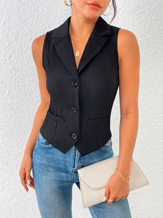 Lila - Schwarze Weste Chic Frühling für Frauen