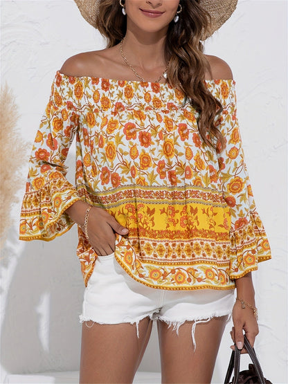 Alina - Bluse mit freien Schultern und Blumenmuster für Damen