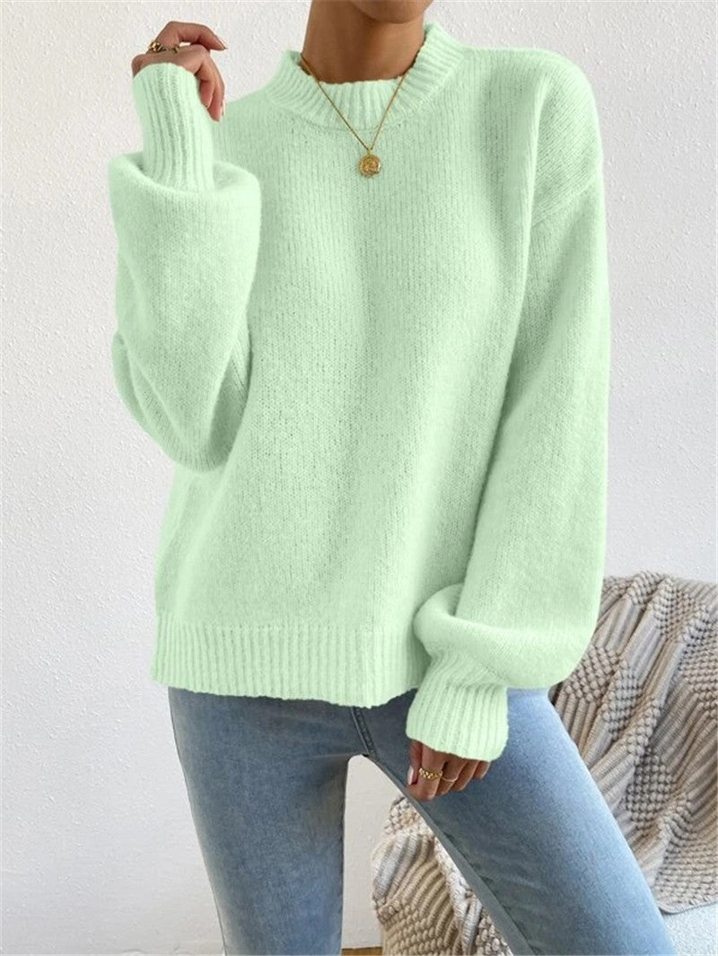 Amelie - Damenpullover mit langen Ärmeln und Stehkragen