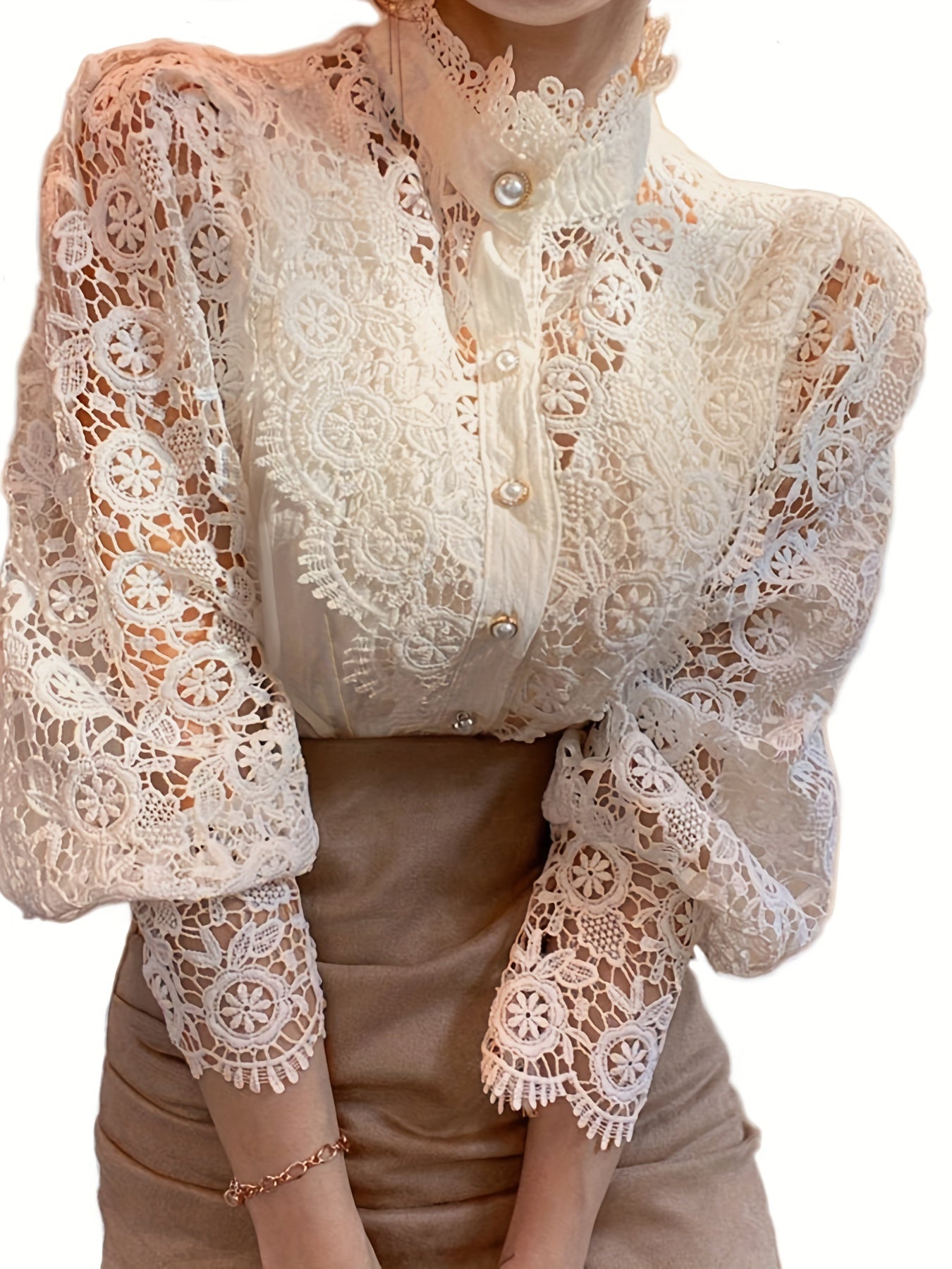 Liesbeth Bluse | Langärmelige Spitzenbluse