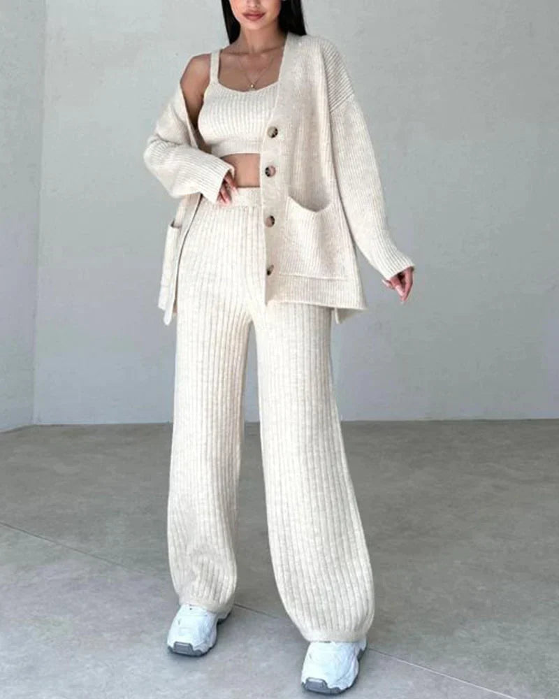 Nadia - Bequemes, schickes Crop-Top & weite Hose im Set