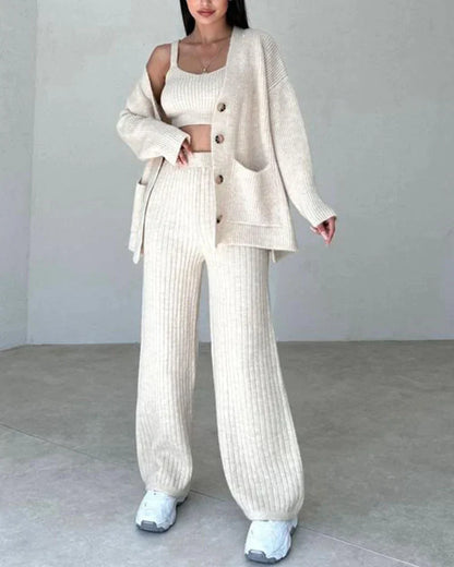 Nadia - Bequemes, schickes Crop-Top & weite Hose im Set