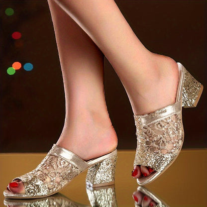 Luz® | Feminine Sandalen mit glitzernden Pailletten