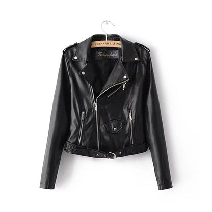 Stylische Damen-Lederjacke mit Gürtel