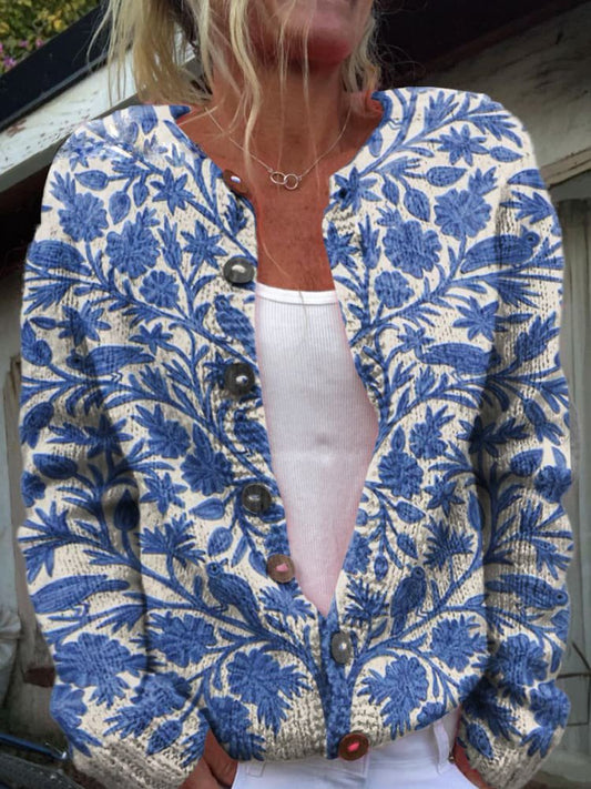 Roselind™ | Strickjacke mit Blumenmuster