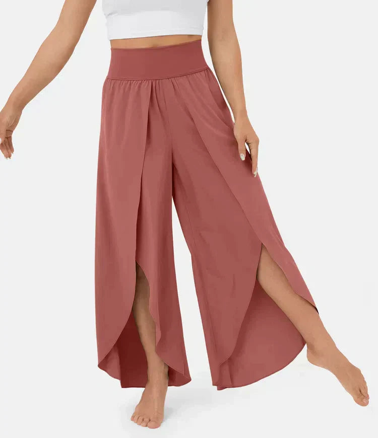 Palazzo-Hose-mit-geteilter-Pfeife-für-Damen