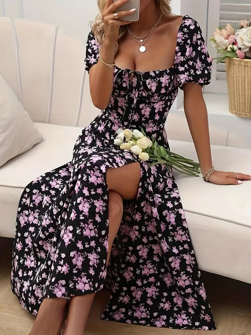 Adalie - Schickes Kleid mit Schlitz für Frühling und Sommer