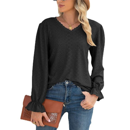 Sternbluse | Lose Bluse mit V-Ausschnitt