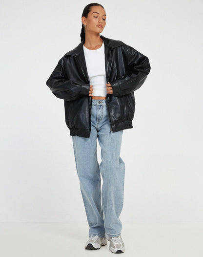 Lose Lederjacke für Frauen