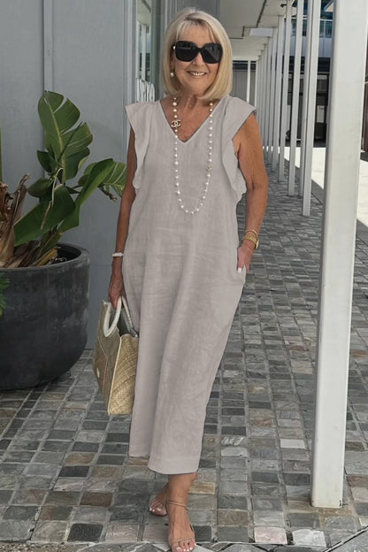 Freizeitkleid aus Baumwolle und Leinen