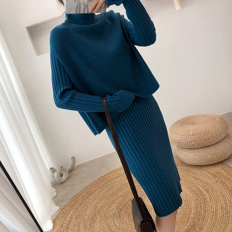 Tara - Zweiteiliges Kleid mit geteiltem Strickpullover
