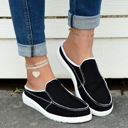 Damenschuhe aus Canvas mit Blumendruck