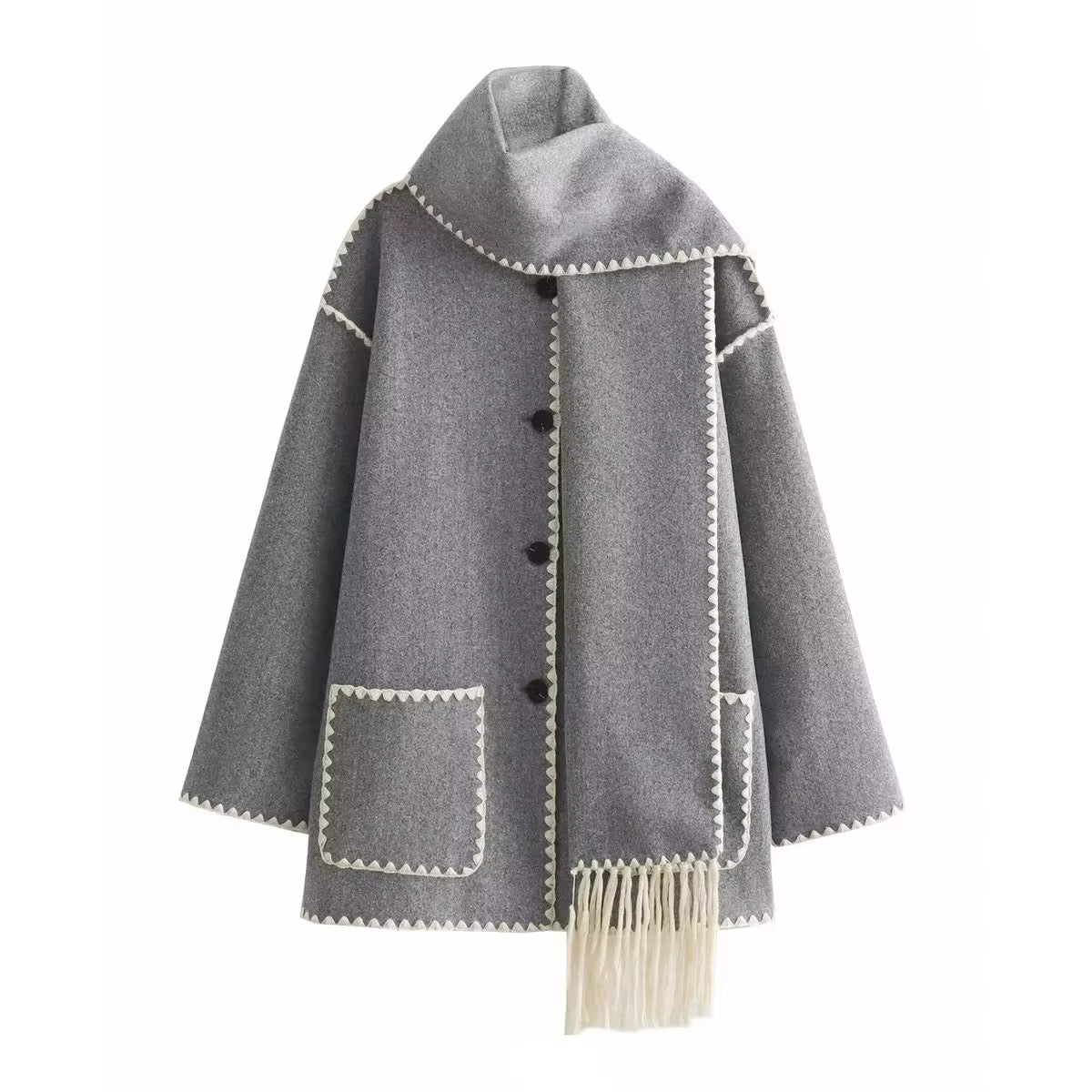Vivian - lockere Jacke mit Schalknötchen