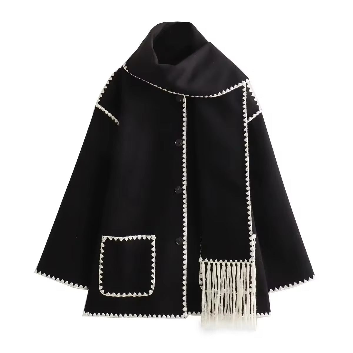 Vivian - lockere Jacke mit Schalknötchen