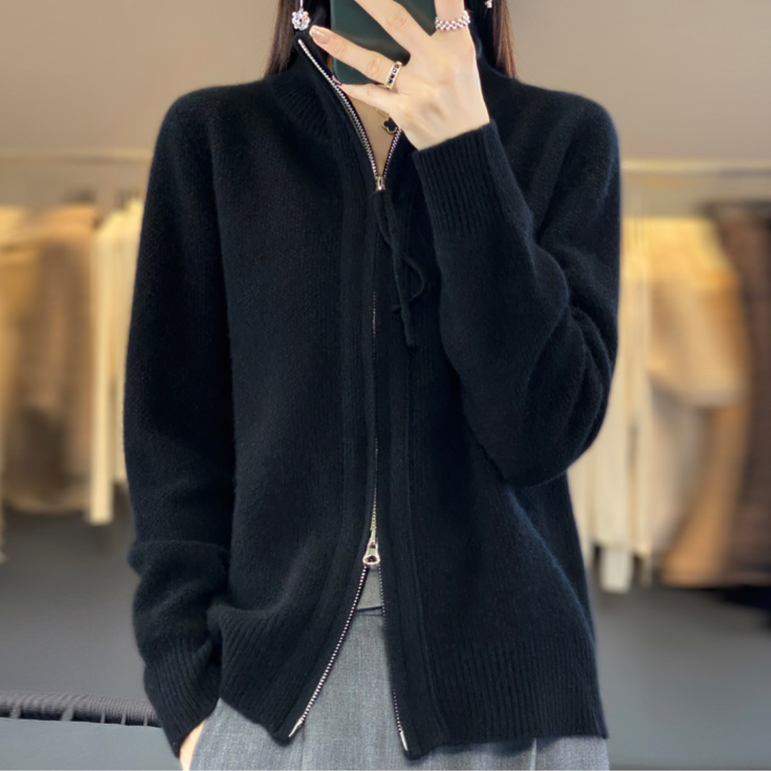 Solvaris™ | Strickjacke mit Reißverschluss Elegant und Bequem