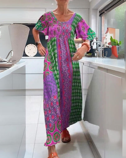 Bohemian-Kleid mit Paisley-Muster
