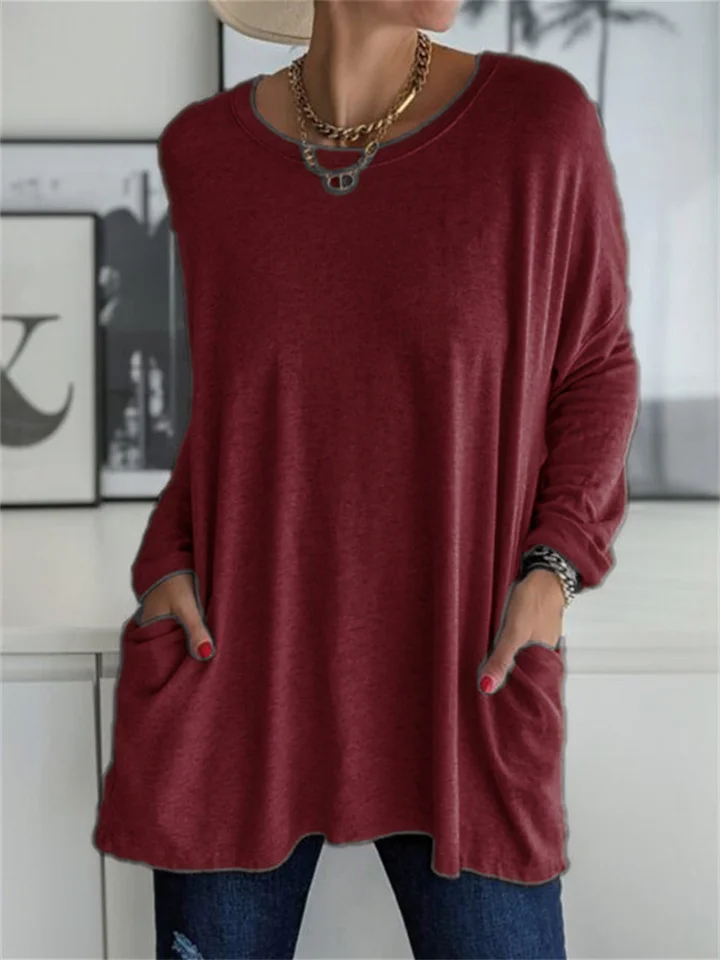 Lockere Bluse mit Tasche für den alltäglichen Auftritt
