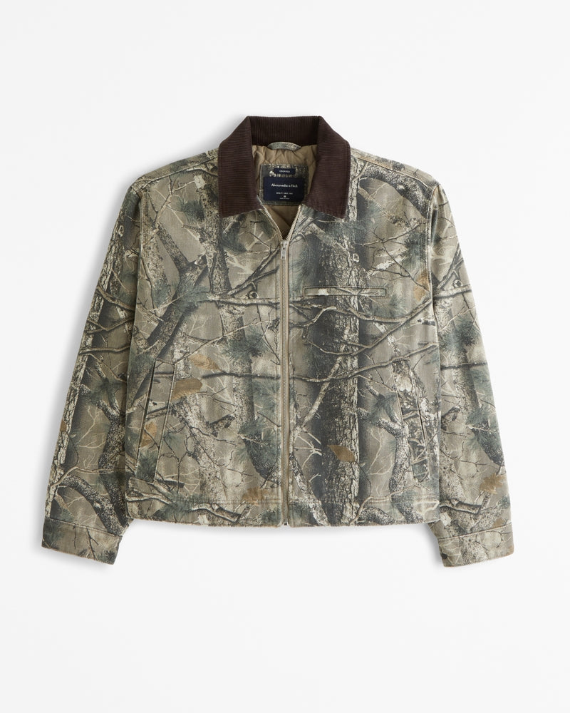 Kurze Arbeitsjacke mit Reißverschluss
