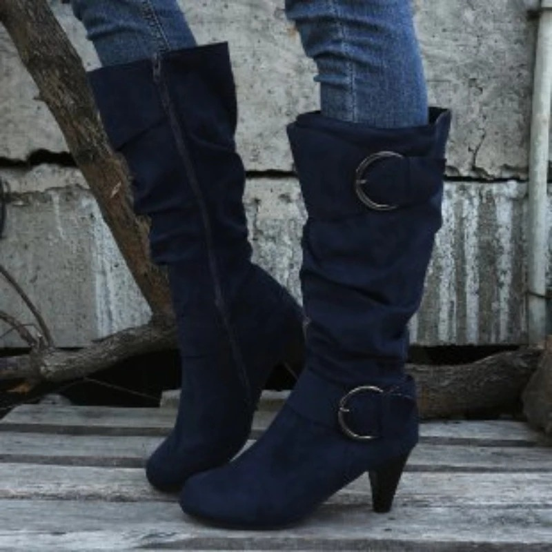 Stiefel mit runder Spitze und Schnalle - Rheane
