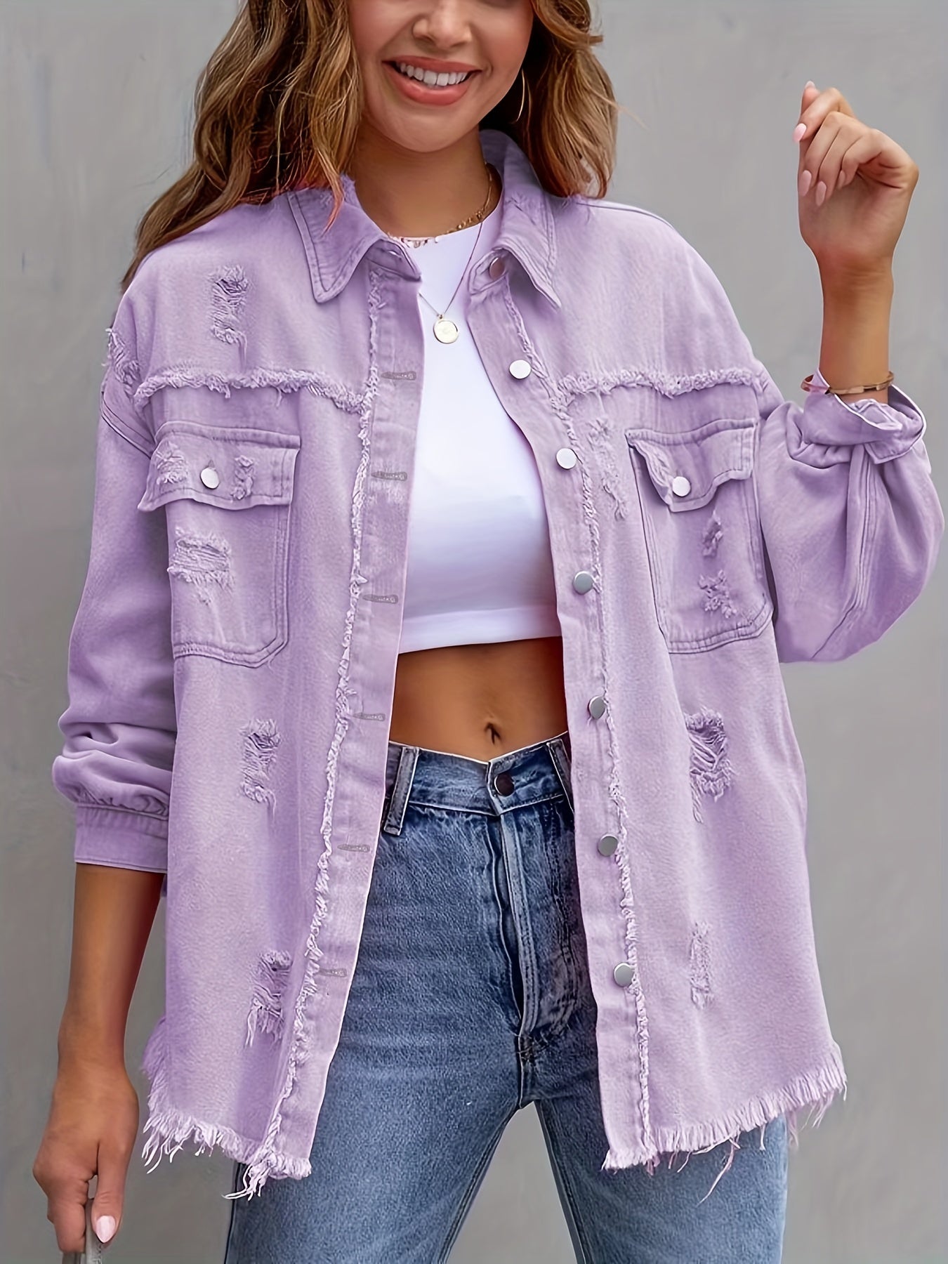 Übergroßes Denim-Overshirt für Frauen