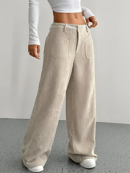Gunda | Bequeme Cordhose mit weitem Bein