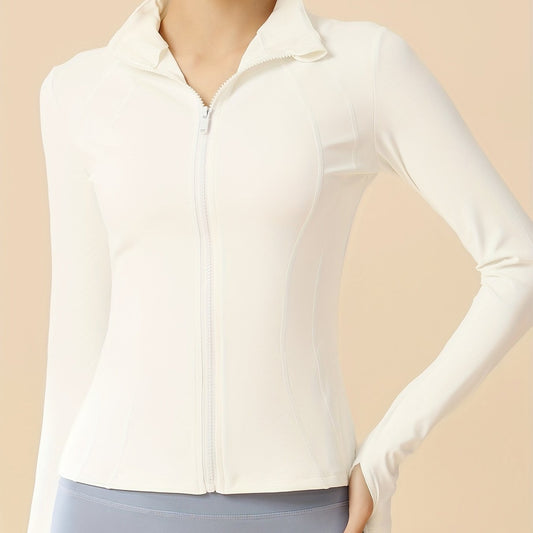 Eva | Gekürzte Sportjacke mit atmungsactiveem Material und Stehkragen