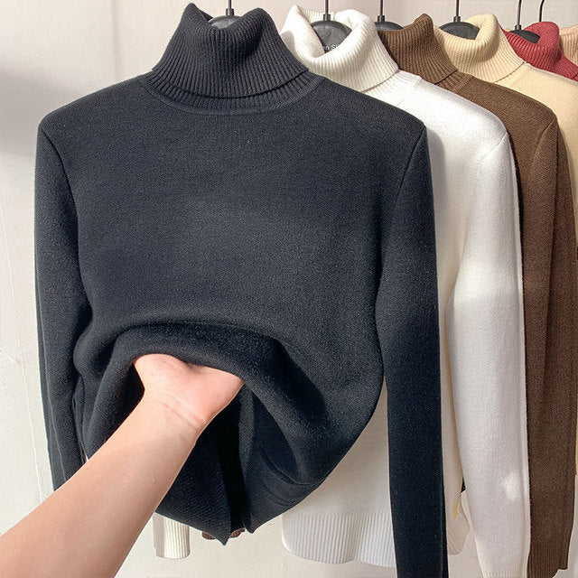 Dahlia - Stylischer Fleece-Rollkragenpullover für Frauen