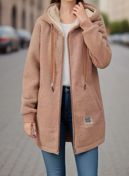 Sherpa Kapuzenjacke mit Reißverschluss - Bequem und warm für den Winter