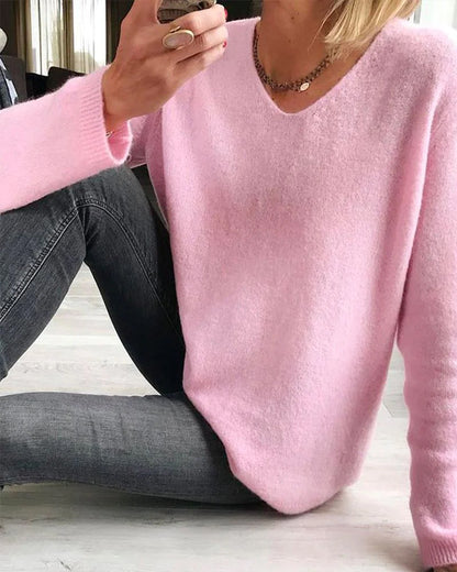 Mila | Einfacher, schicker und bequemer Damenpullover mit langen Ärmeln