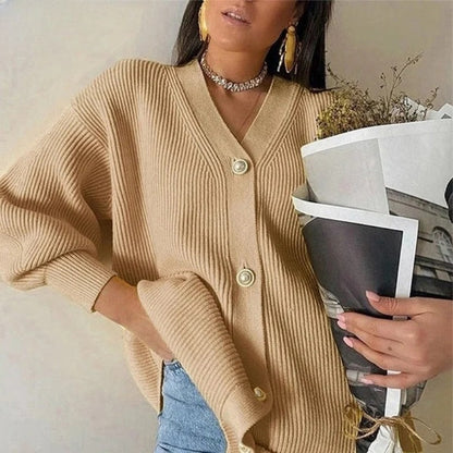 Übergroße, gestrickte Strickjacke für Frauen - elegant und bequem