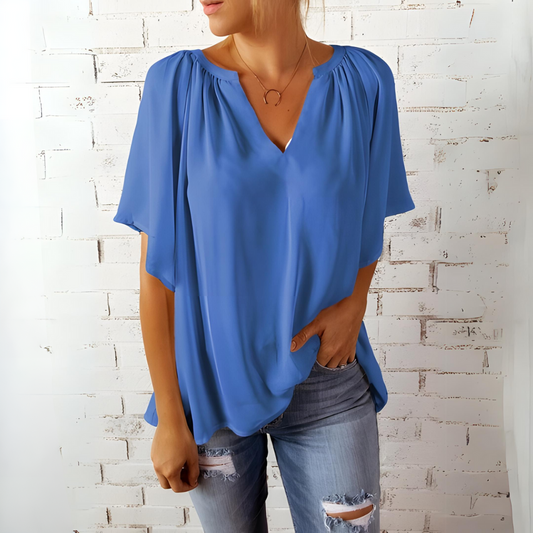 Tineke - Elegante Bluse mit V-Ausschnitt für Frauen