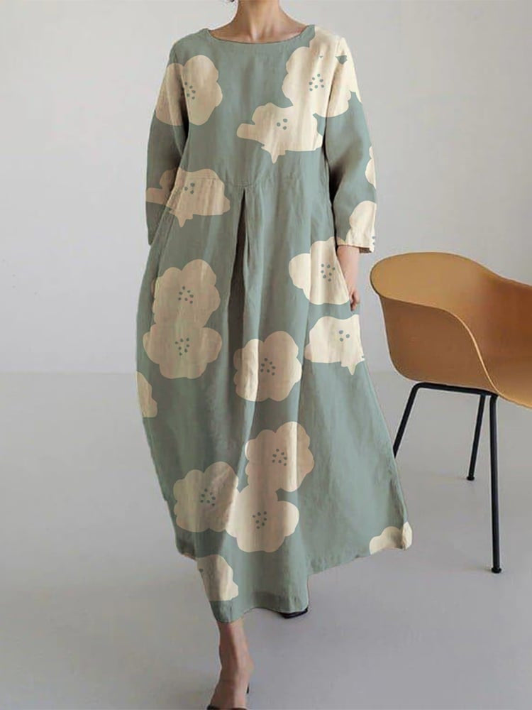 Jamie - Lockeres High-End-Modekleid mit Rundhalsausschnitt