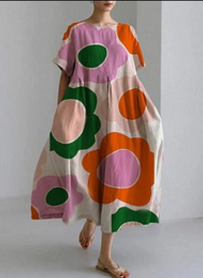 Jamie - Lockeres High-End-Modekleid mit Rundhalsausschnitt