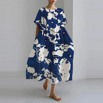 Jamie - Lockeres High-End-Modekleid mit Rundhalsausschnitt