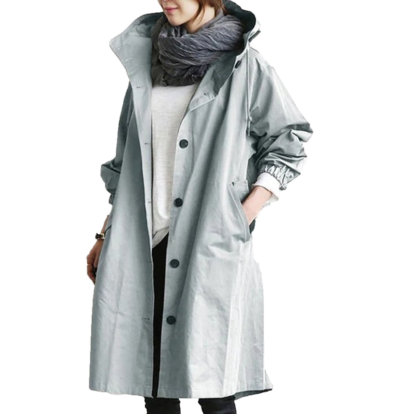 Adalee - Langer wasserdichter Regenmantel für Damen