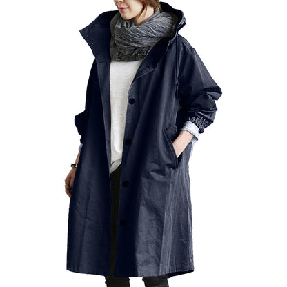Adalee - Langer wasserdichter Regenmantel für Damen