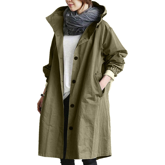 Adalee - Langer wasserdichter Regenmantel für Damen