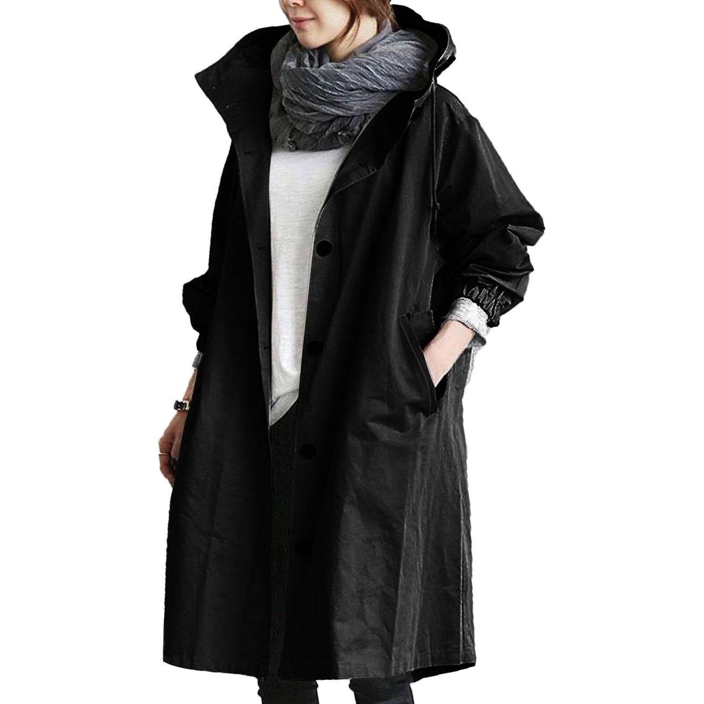 Adalee - Langer wasserdichter Regenmantel für Damen