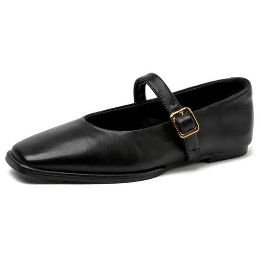 Elfrida | Hochwertige flache Schuhe in Karreeform