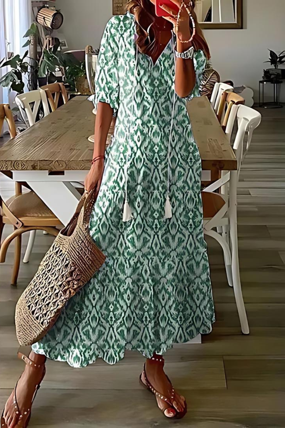 Anouk - Elegantes langes Blumenkleid