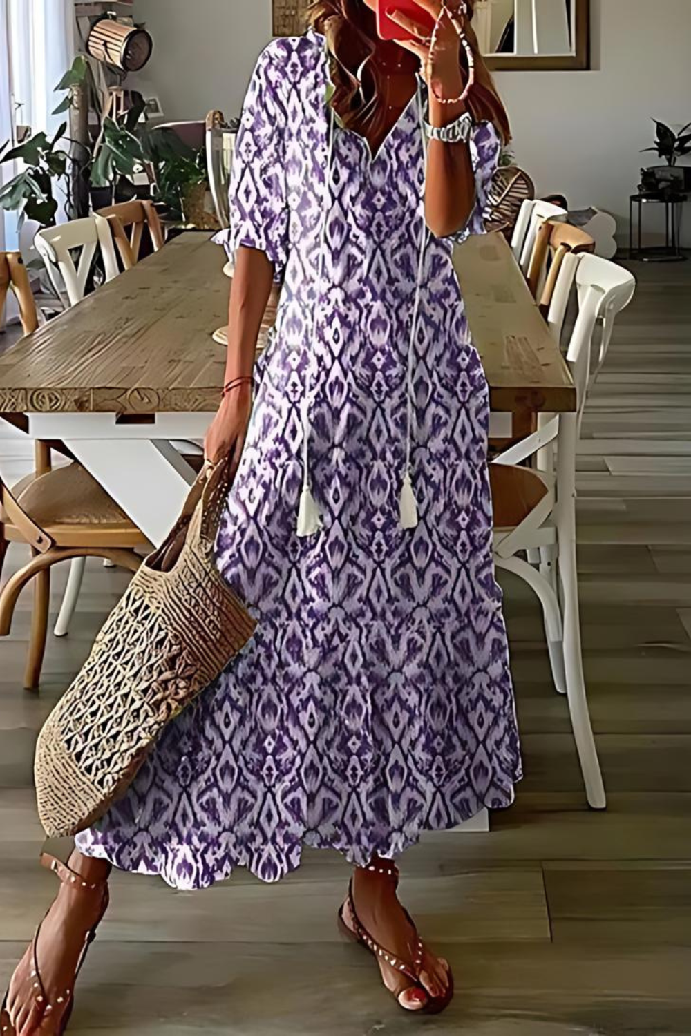 Anouk - Elegantes langes Blumenkleid