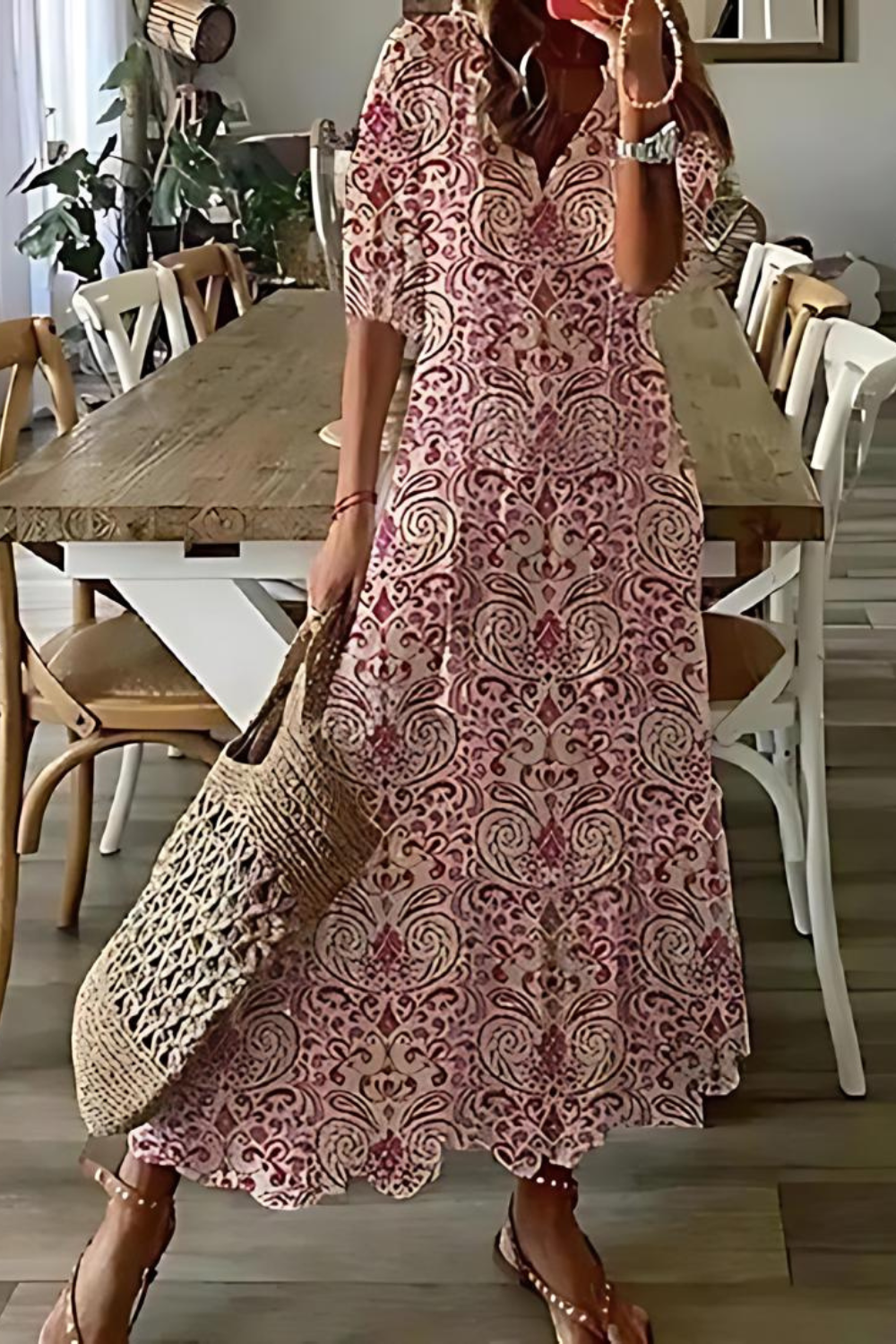 Anouk - Elegantes langes Blumenkleid
