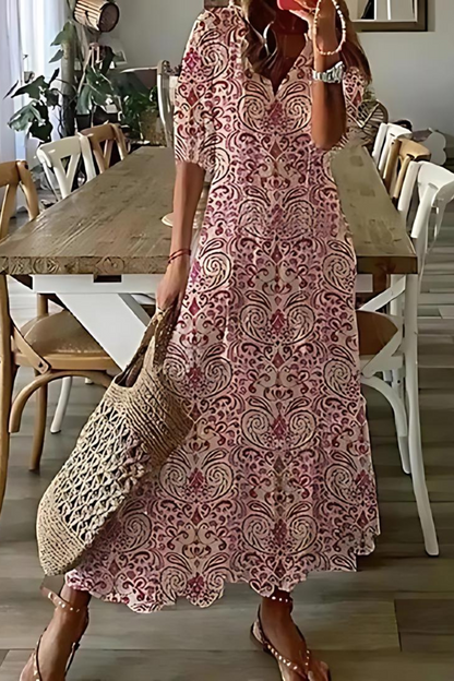 Anouk - Elegantes langes Blumenkleid